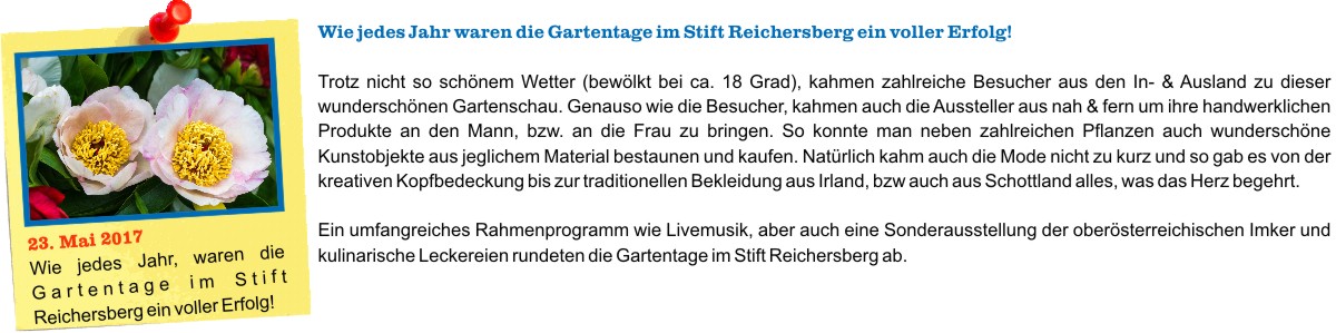 O Fotomagazin / Gartentage im Stift Reichesberg 2017